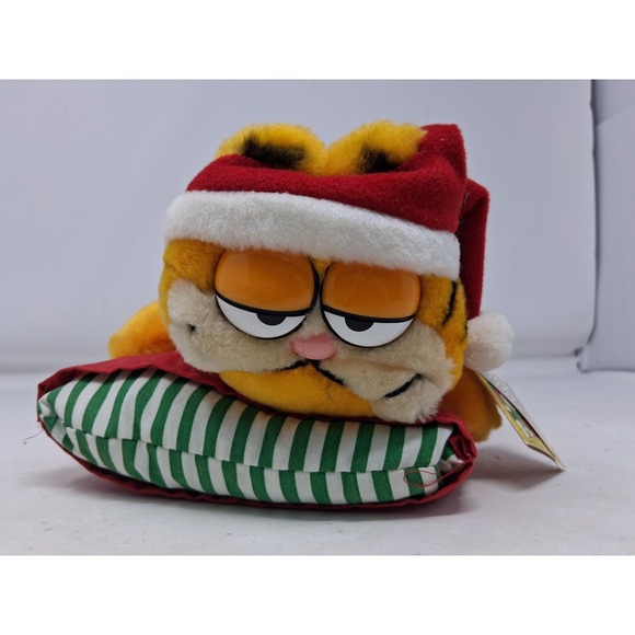 Dakin Other - Vintage Garfield Christmas Plush Santa Hat Striped Pillow Dakin 1978 1981 Tag. P
